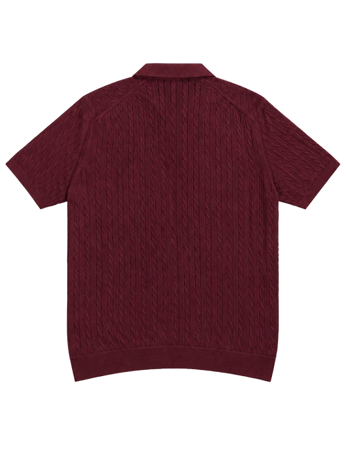 Hombré burgundy - cable knit polo 11 am 0.1