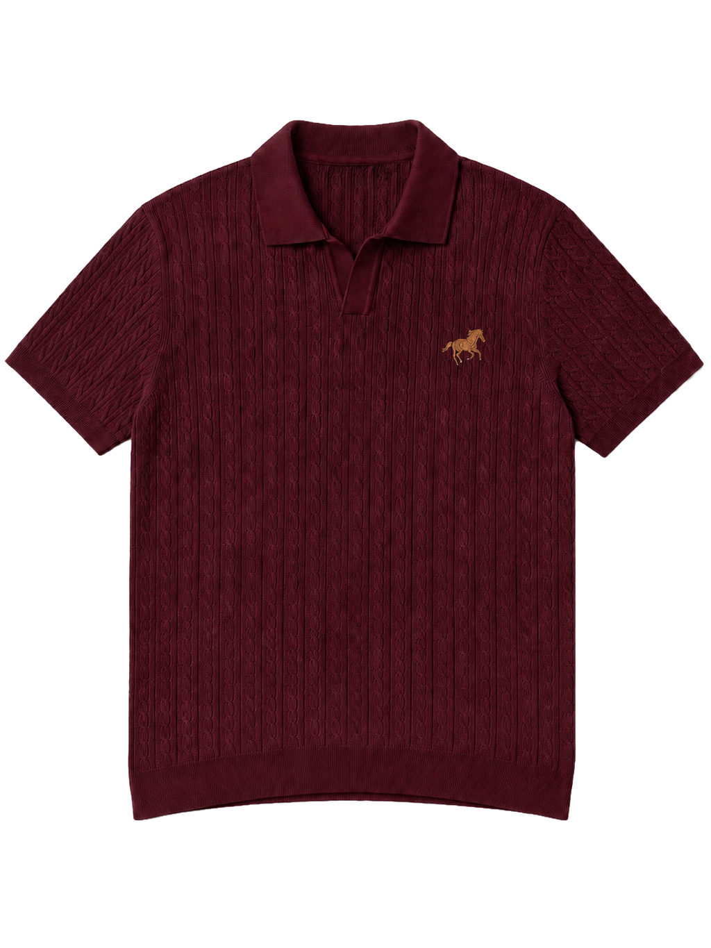 Hombré burgundy - cable knit polo 11 am 0.1