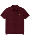 Hombré burgundy - cable knit polo 11 am 0.1