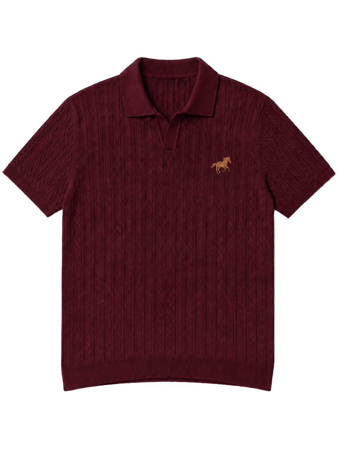 Hombré burgundy - cable knit polo 11 am 0.1