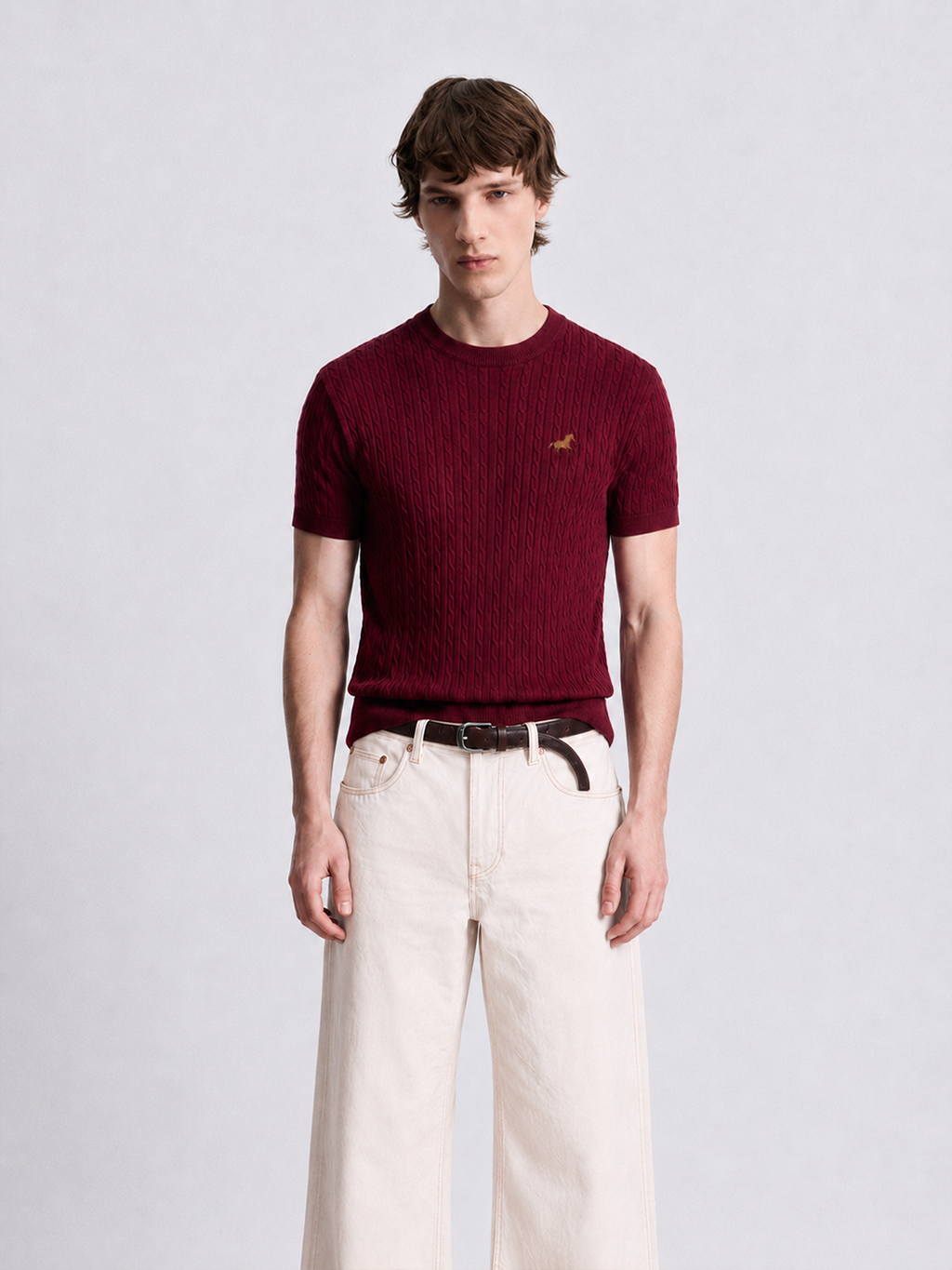 Hombré burgundy - cable knit tee 11 am 0.3