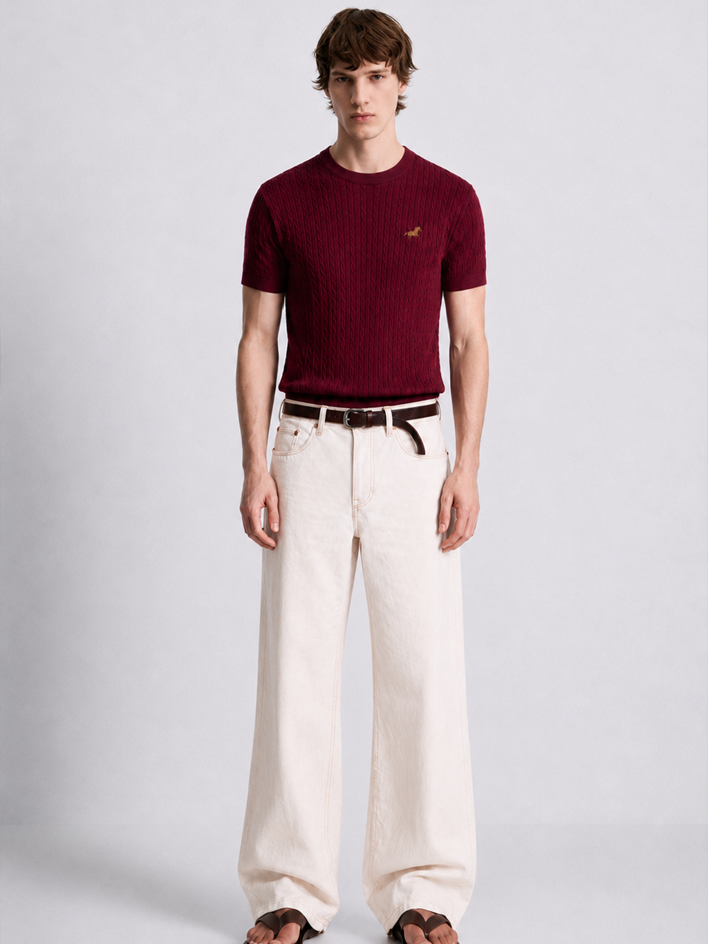 Hombré burgundy - cable knit tee 11 am 0.3
