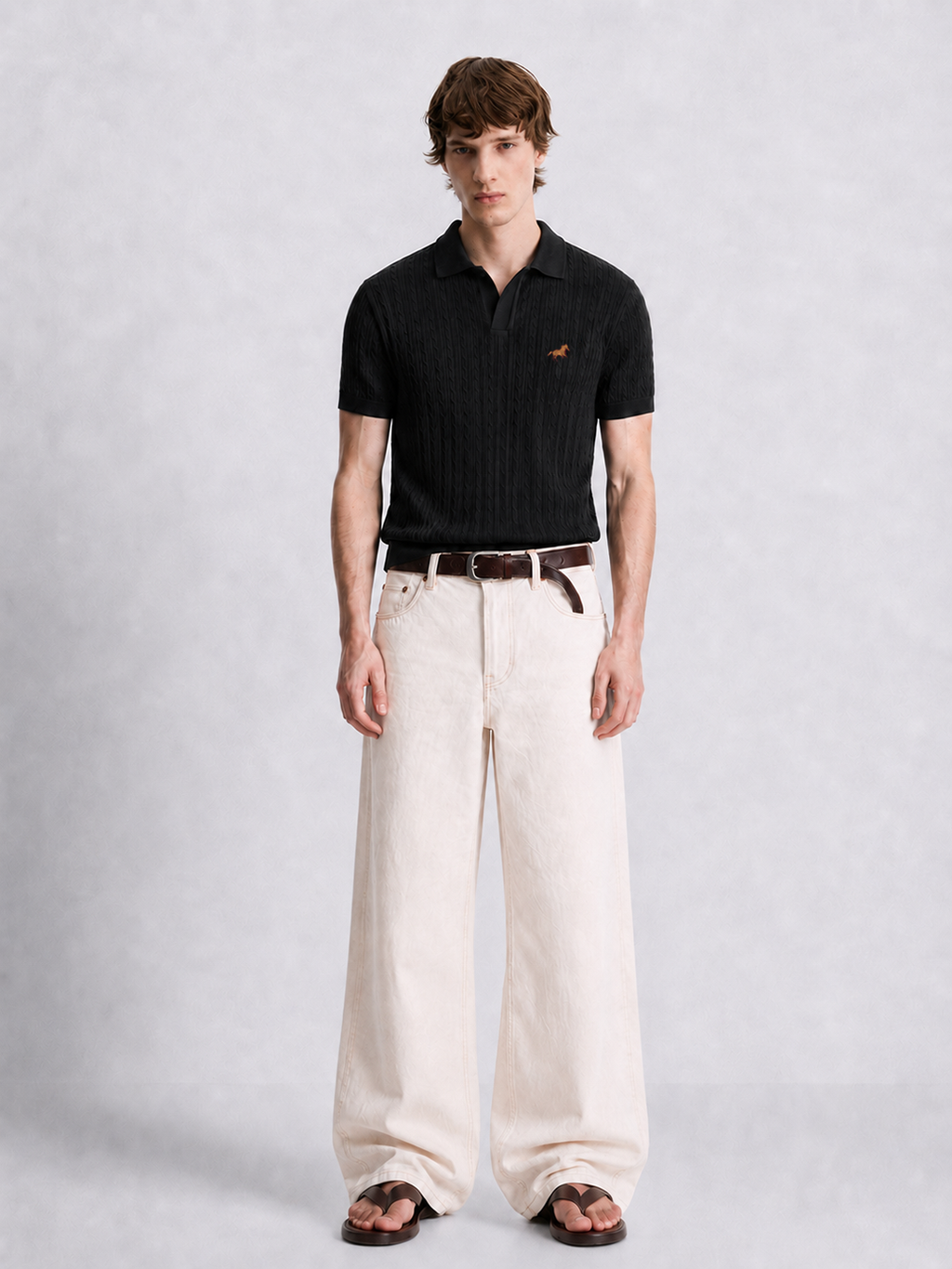 Hombré noir - cable knit polo 11 am 0.1