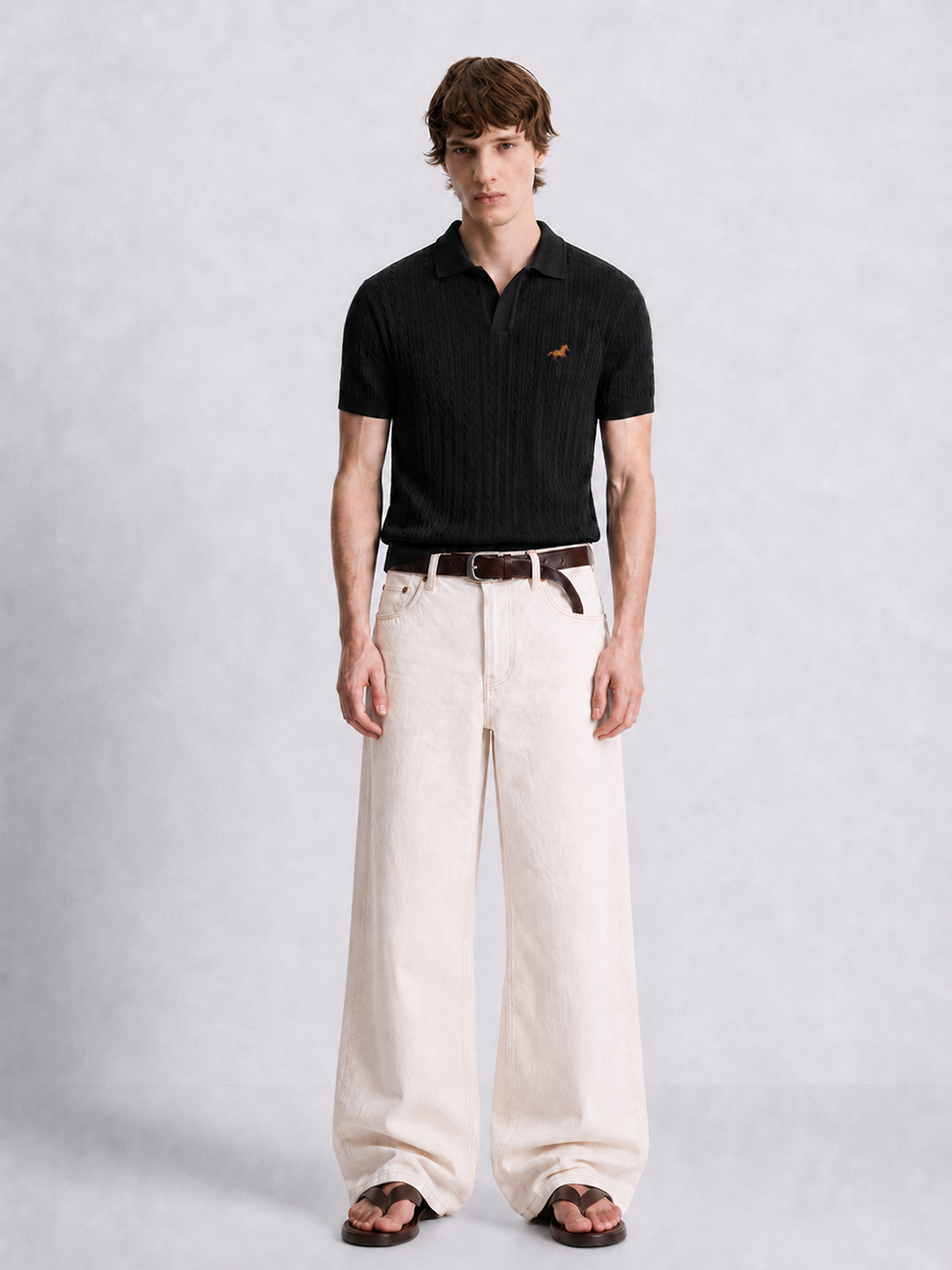 Hombré noir - cable knit polo 11 am 0.1