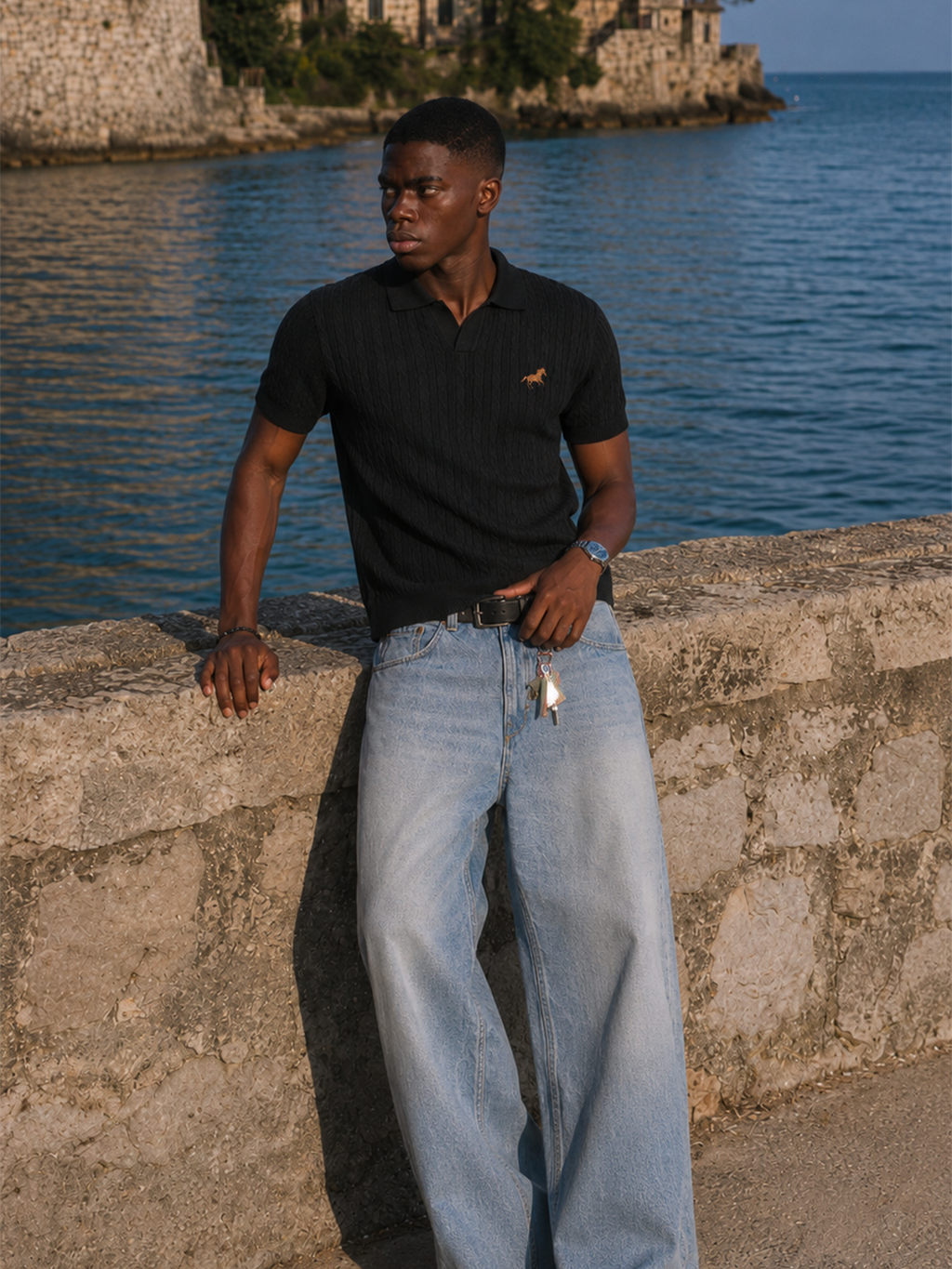 Hombré - cable knit polo