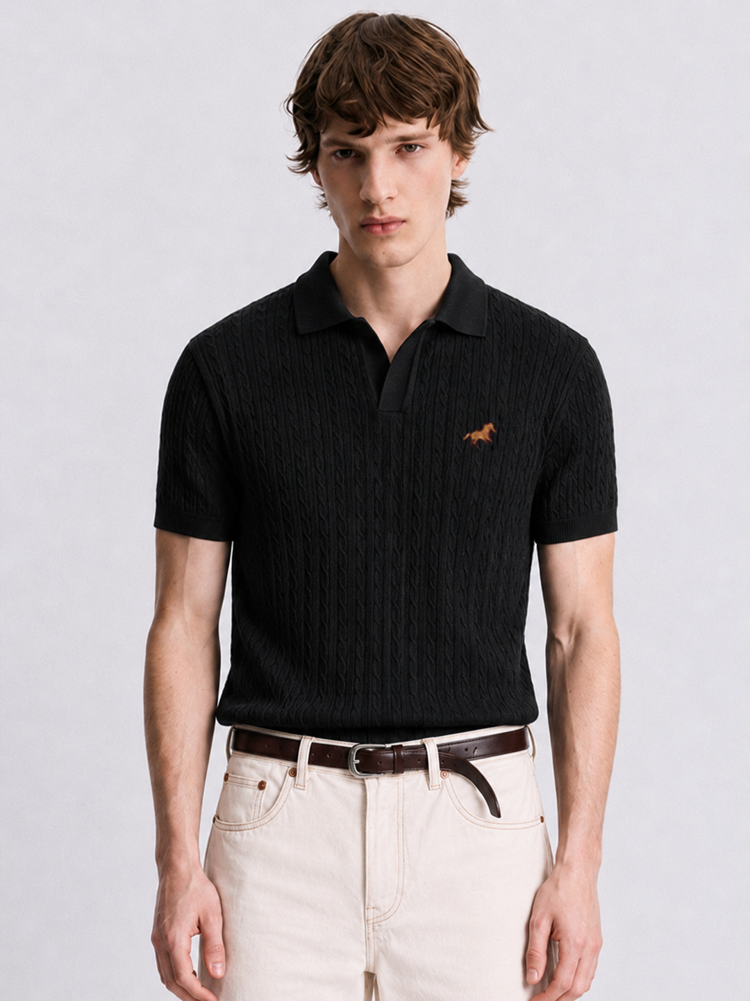 Hombré noir - cable knit polo 11 am 0.1
